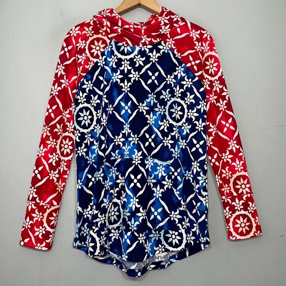 Lularoe Amber Hoodie Size Small Red White Blue Patriotic USA American Sweatshirt